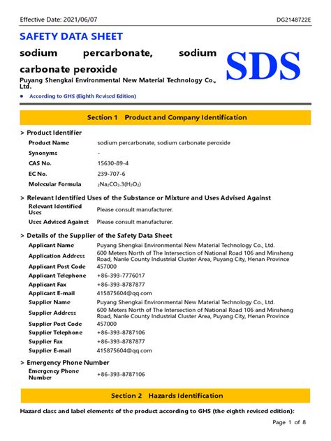 SAFETY DATA SHEET Revision Date 06/18/2024 Version 6.